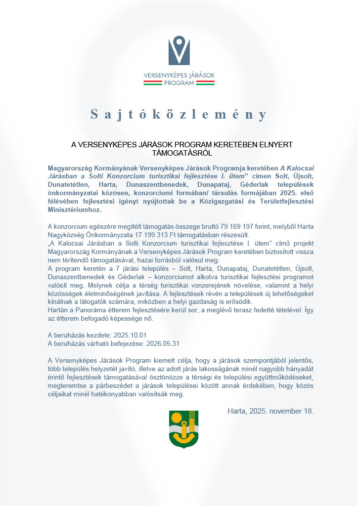 VJP közlemény harta