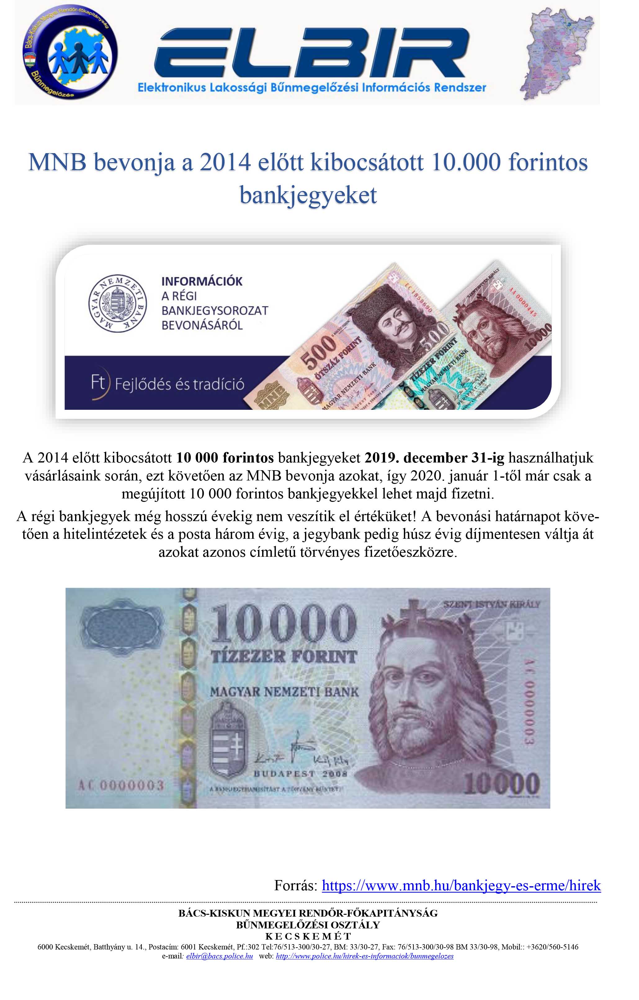 ELBIR Bankjegyek 2019. november